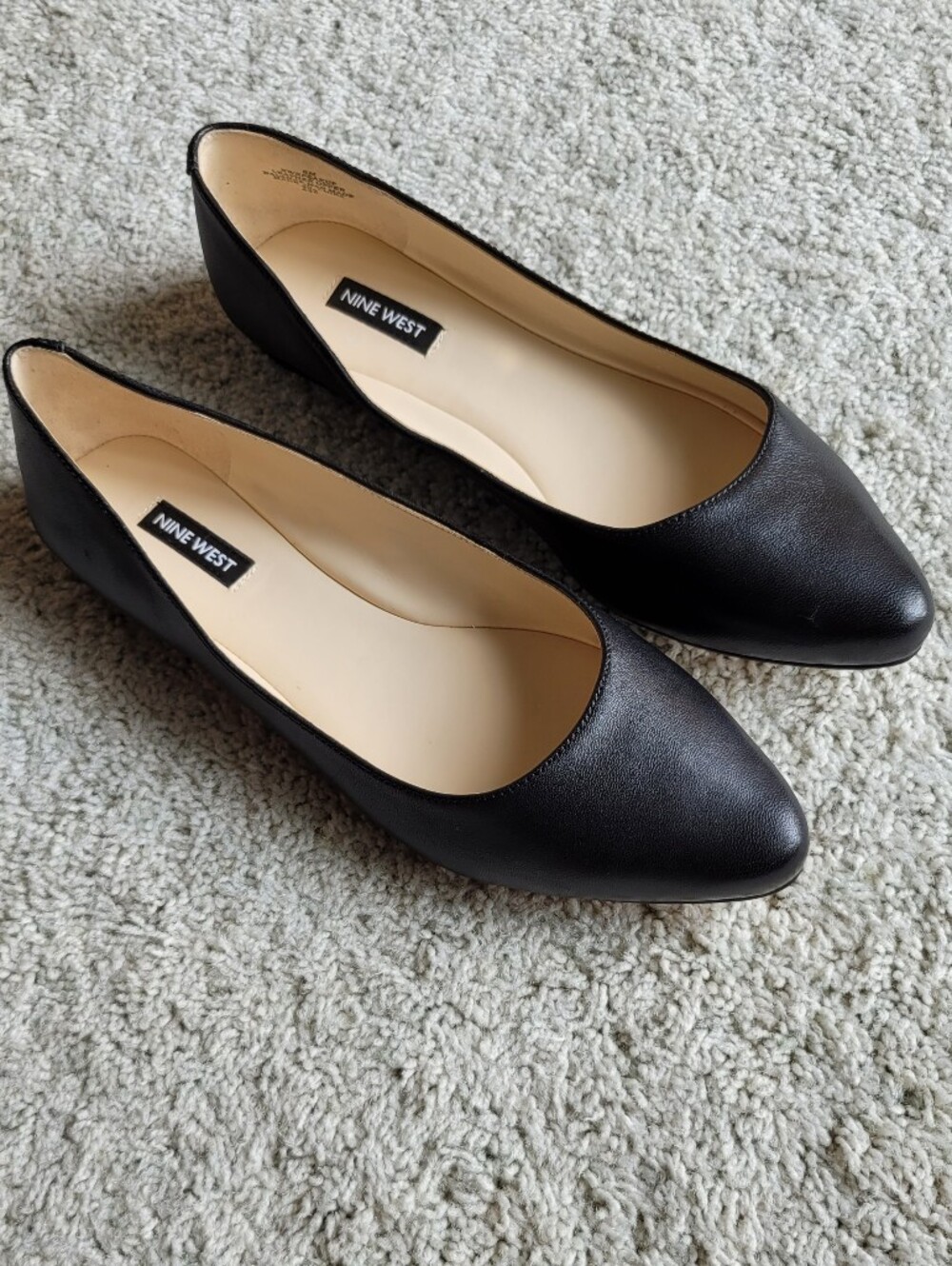 Like New Black Leather Flats Pointed Toe  From Nine West 8